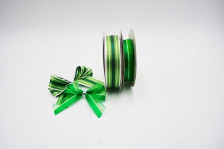 Набор лент из лесно-зеленого прозрачного органзы